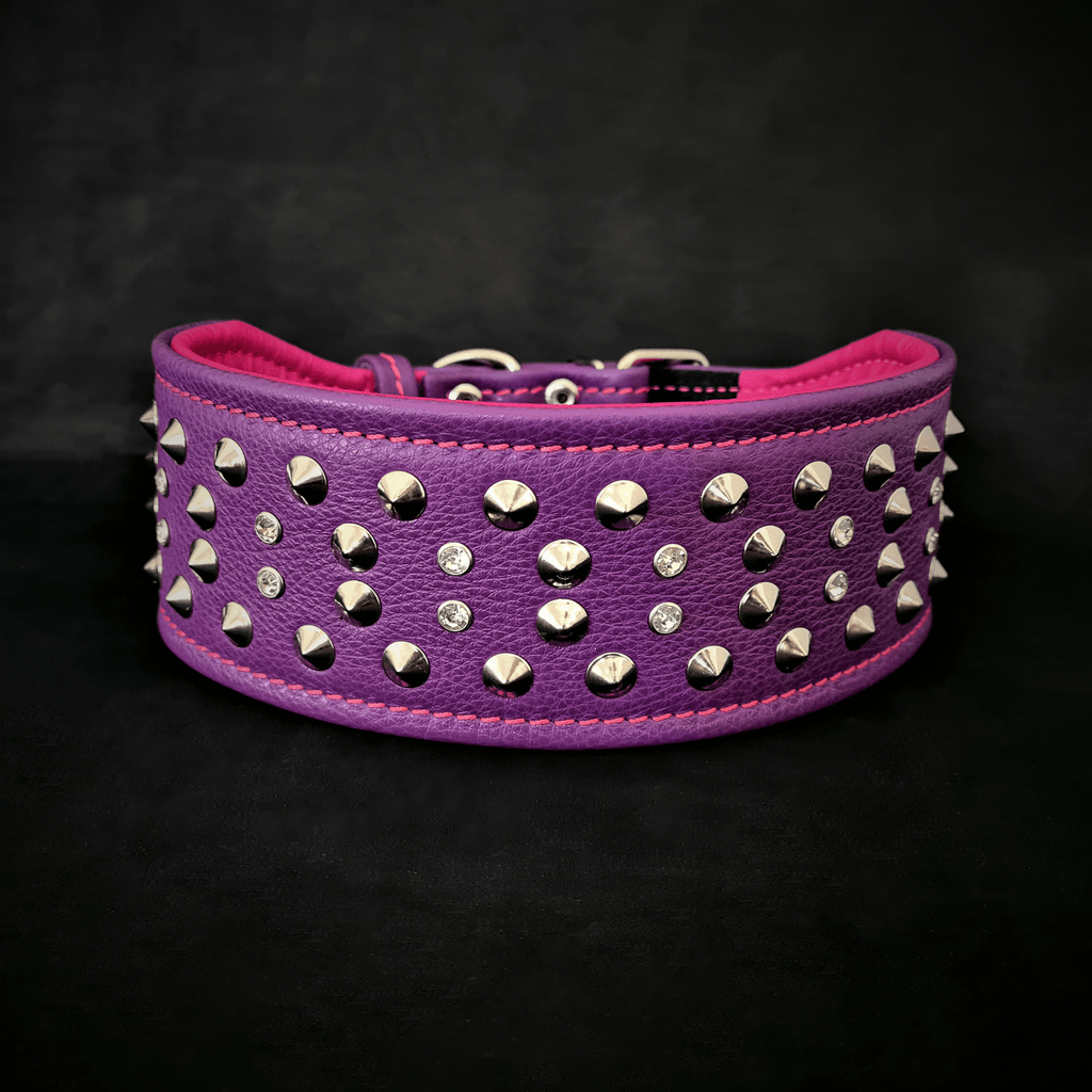 "Crystal“ 7 cm breites weiches Lederhalsband