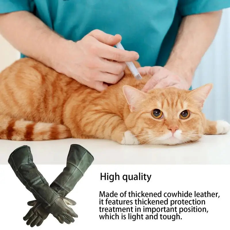 Profi-Schutzhandschuhe aus verdicktem Rindsleder – 60 cm Lang