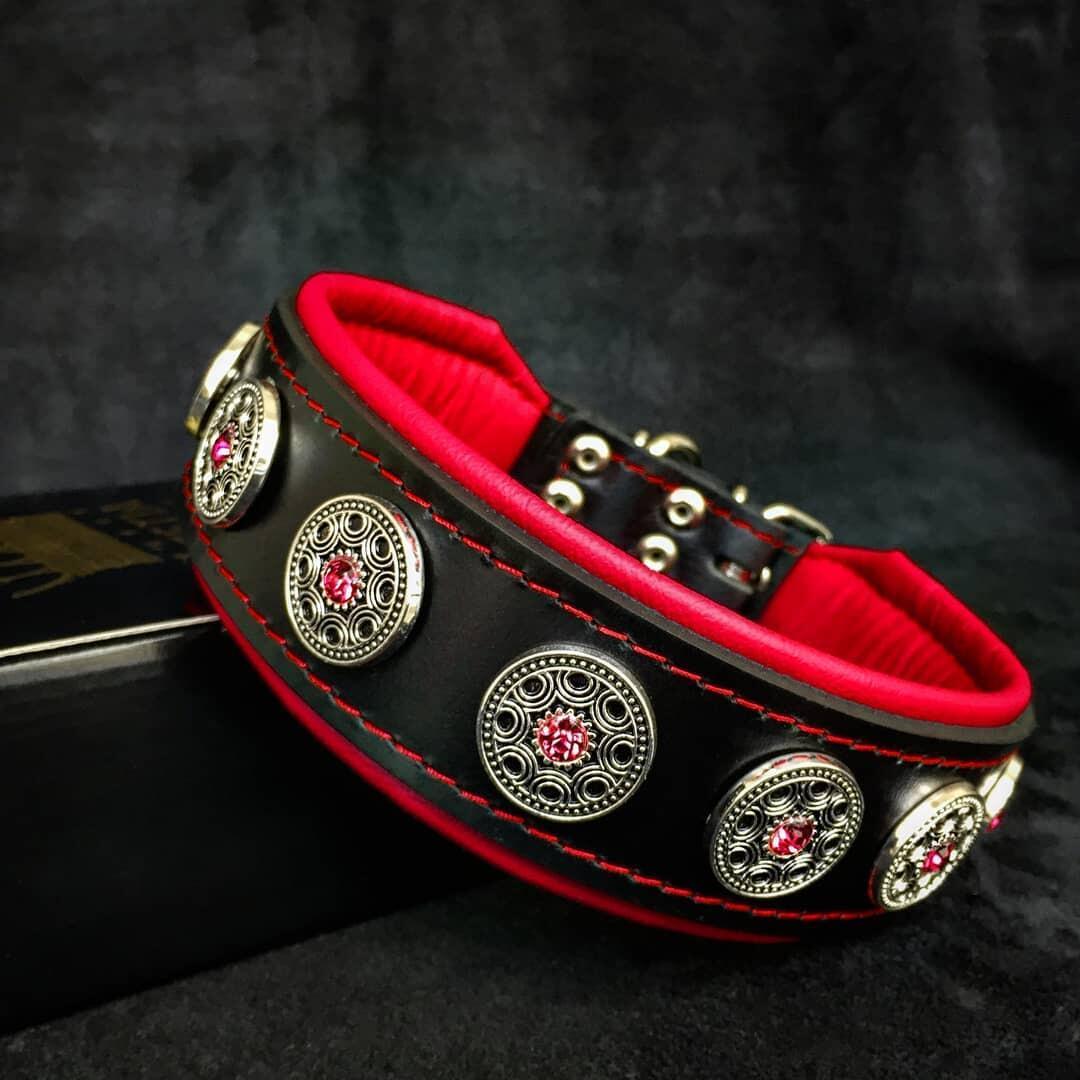„Bijou“ Halsband Schwarz & Rot